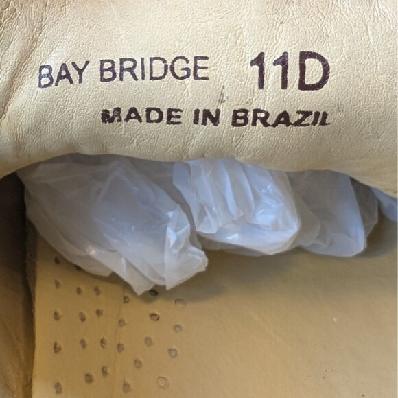 Belvedere Bay Bridge Men's Brown Pebbled Leather Split Toe Oxford Dress Shoes 11 - Picture 9 of 9